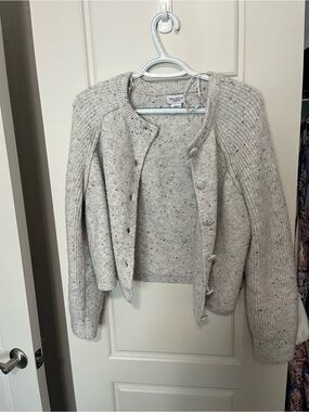Song of Style Speckled Ivory Button-Front Cardigan